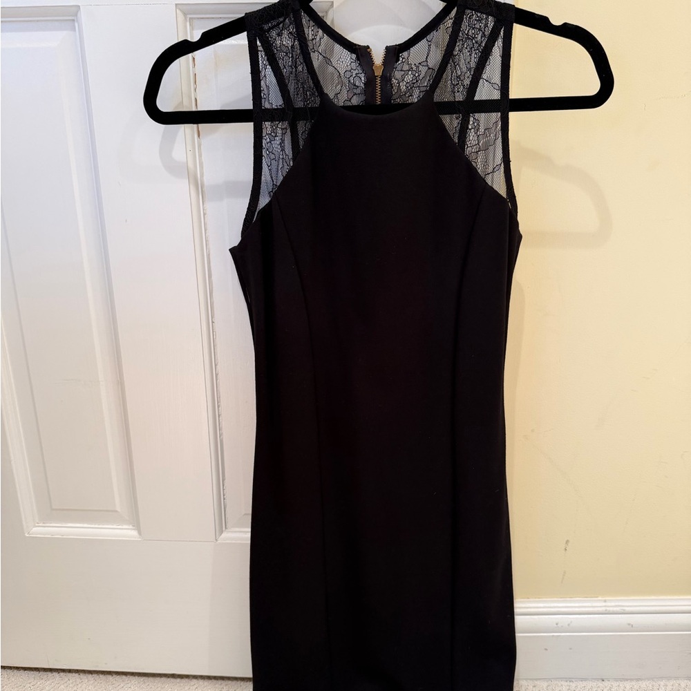 Karina Grimaldi Black Lace Mini Dress